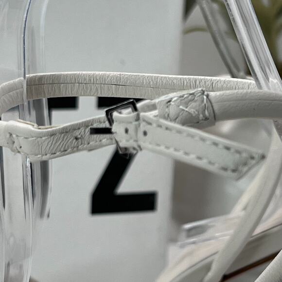 Schutz Mila Nappa Leather Rhinestone Crystal Stiletto Cream Women's 6.5 B NWB - Picture 12 of 13